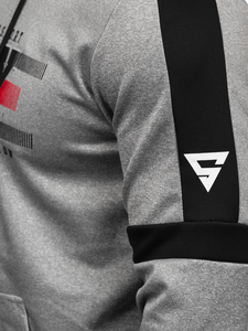 Hanorac gri cu imprimeu Bolf HY973