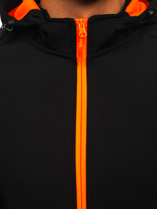 Jachetă softshell de tranziție pentru bărbați, negru și portocaliu, Bolf HH017