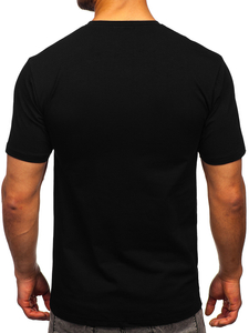 Tricou negru cu imprimeu Bolf 192364
