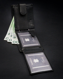 Portofel din piele negru bărbați 13967