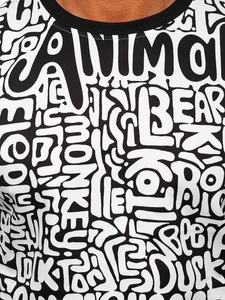 Bluză negru-alb cu imprimeu Bolf 8B1131