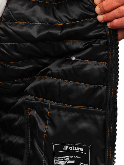 Vestă camel cu glugă Bolf 7103