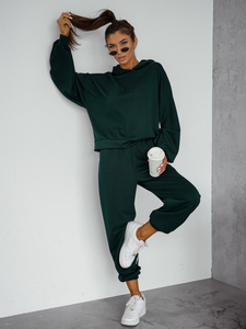 Set hanorac cu glugă pentru femei roz sticlă Bolf 525