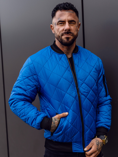 Geacă matlasată bomber albastră Bolf MY-01