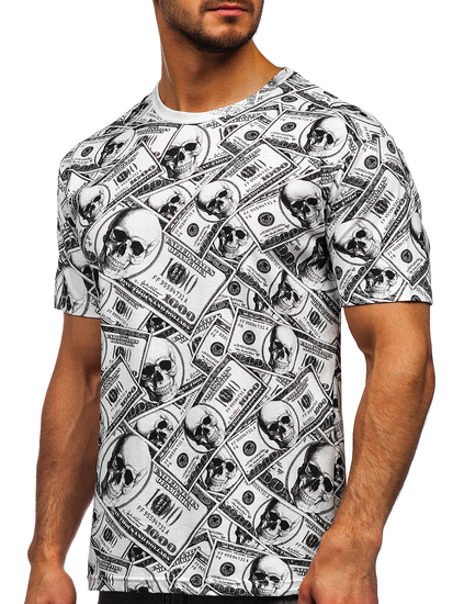 Tricou alb cu imprimeu Bolf 14907