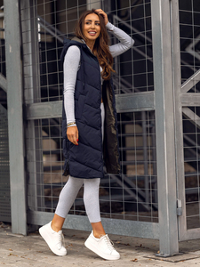 Vestă lungă pe două părți bleumarin Bolf B8022B