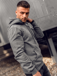 Hanorac tip cangur gri-antracit Bolf 2009A