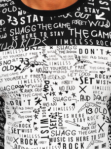 Bluză cu imprimeu neagră Bolf 1213