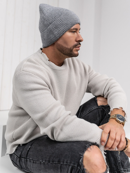 Pălărie de iarnă pentru bărbați izolată gri Bolf 387043