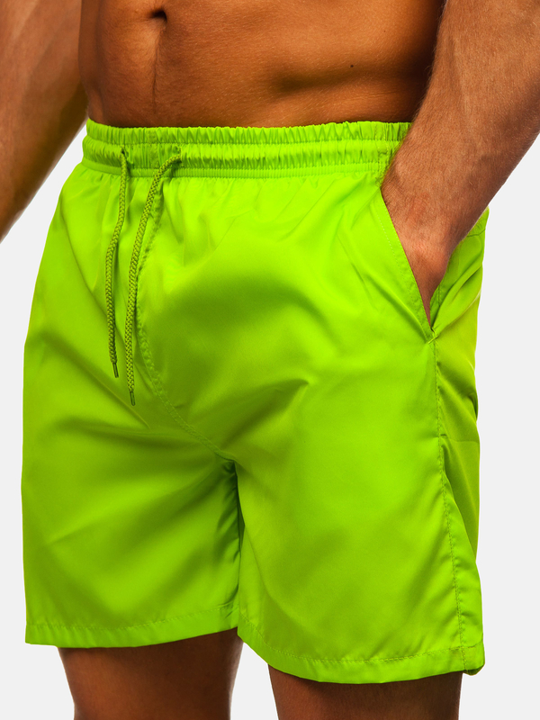 Pantaloni scurți de baie bărbătești verde neon Bolf QD32