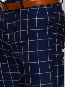 Pantaloni chino în carouri pentru bărbați, de la Bolf 0038