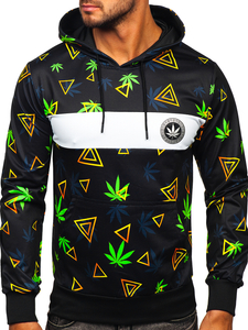 Hanorac negru cu imprimeu Bolf HM631