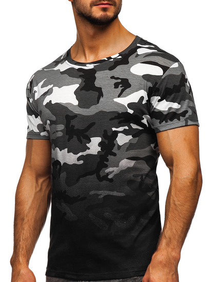 Tricou cu imprimeu gri army Bolf S808
