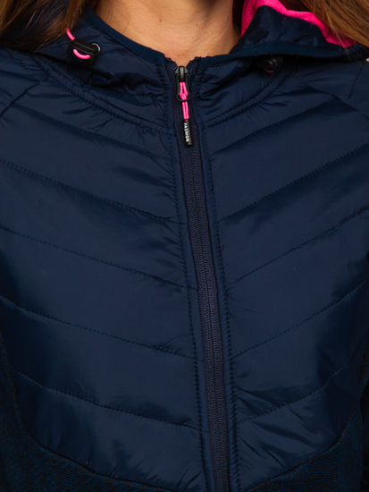 Jachetă cu glugă neagră tranzițională pentru femei Bolf negru KSW4002A1