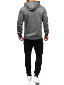 Costum de training cu glugă gri-inchis Bolf D002