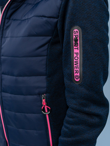 Hanorac cu glugă matlasată pentru femei bleumarin Bolf KSW4001