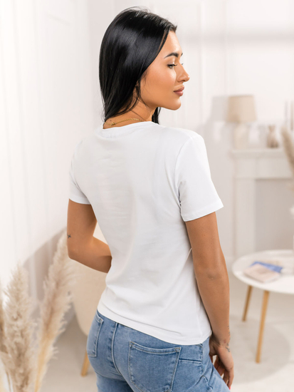 Tricou alb de dama cu imprimeu Bolf 95T2501