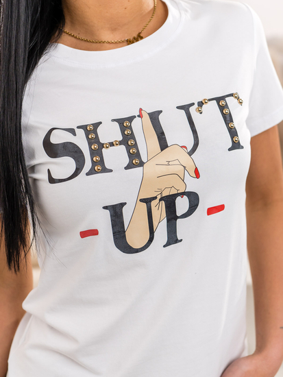 Tricou alb de dama cu imprimeu Bolf 95T2501