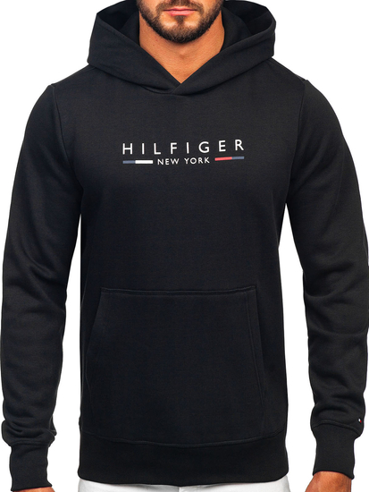 Hanorac negru pentru bărbați cu imprimeu cangur, Tommy Hilfiger MW0MW29301