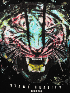 Hanorac negru-portocaliu cu aplicație decorativă Bolf 6420