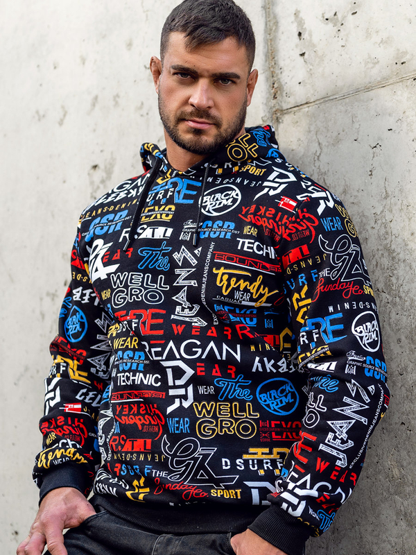 Hanorac cu imprimeu negru Bolf 141000