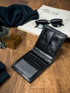 Portofel de piele bărbați negru 4587