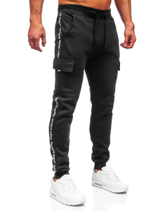 Pantaloni joggers cargo negri Bolf JX8715