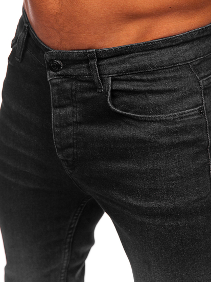 Pantaloni negri pentru bărbați, blugi slim fit Bolf 6131