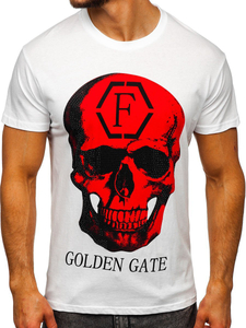 Tricou alb cu imprimeu Bolf KS2107