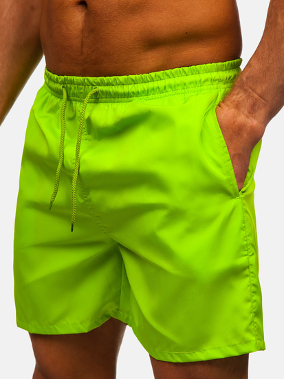 Pantaloni scurți de baie verde neon pentru bărbați Bolf QD35