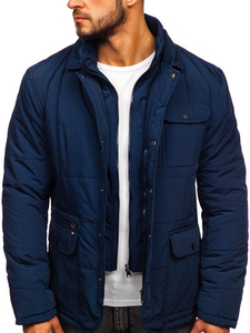 Geacă elegantă bărbati bleumarin Bolf 1976