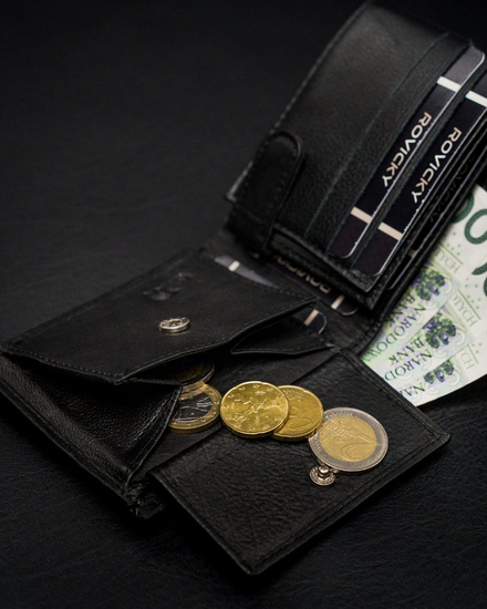 Portofel din piele negru bărbați 13967