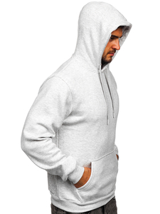 Hanorac gri-deschis tip cangur Bolf 1004