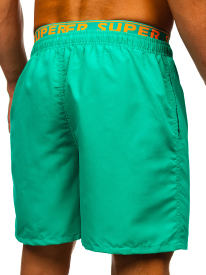 Pantaloni scurți de înot pentru bărbați de culoare verde închis Bolf HN122