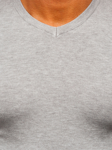 Pulover bărbătesc cu guler în V melanj Bolf YY03