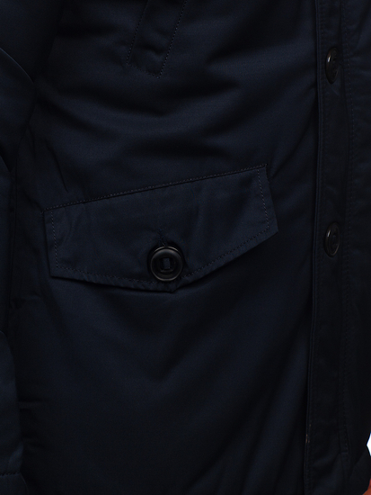 Geacă de iarnă parka alaska bleumarin Bolf JK355