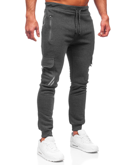 Pantaloni cargo izolați cu grafit, pantaloni de jogging pentru bărbați, pantaloni de trening de la Bolf HW2207