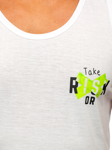 Maiou alb-verde cu imprimeu Bolf HY818