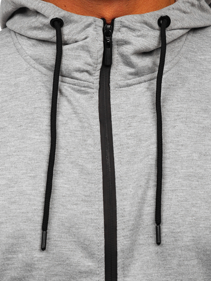 Hanorac gri cu fermoar Bolf B025