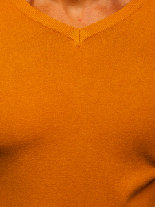 Pulover bărbătesc Bolf YY03 cu decolteu în V, culoarea cămilă