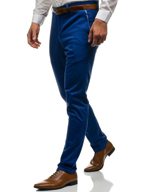 Pantaloni pentru bărbat slim fit  albastru Bolf 4326