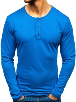 Bluză albastră cu închidere la nasturi Bolf 1114