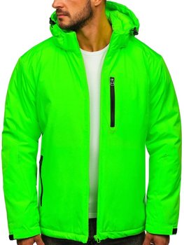 Geacă de iarnă sport verde-neon Bolf HH011