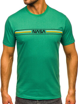 Tricou din bumbac cu imprimeu verde Bolf 5052