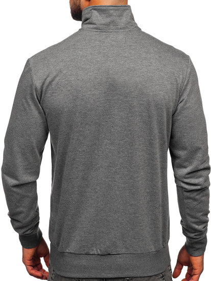 Bluză cu fermoar gri-antracit Bolf B227