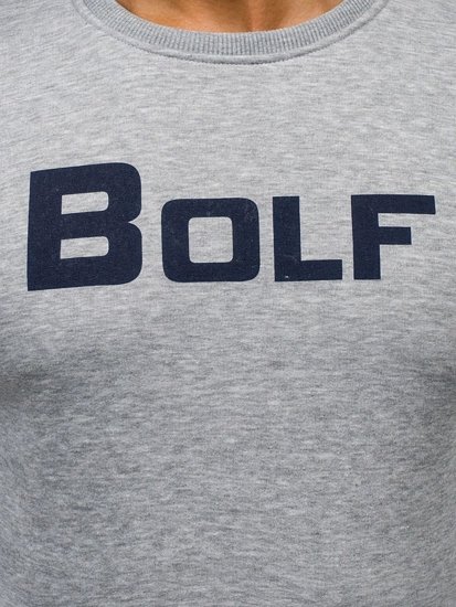 Bluză fără glugă cu imprimeu pentru bărbat gri Bolf 75