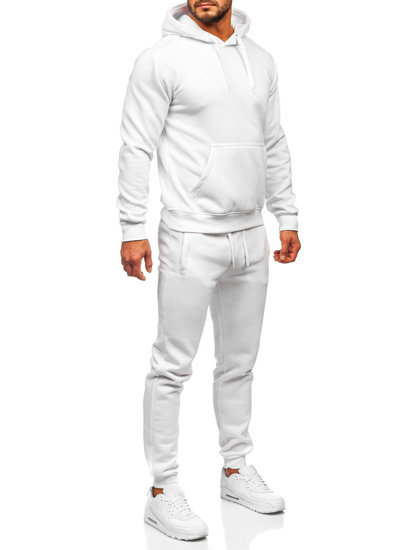 Costum de training alb cu glugă Bolf D003