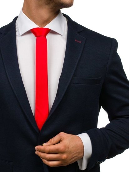Cravată îngustă elegantă roșie Bolf K001
