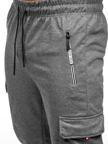 Pantaloni joggers cargo gri-antracit Bolf JX5068