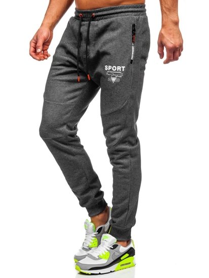 Pantaloni joggers grafit-portocaliu Bolf Q1042